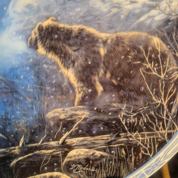 VTG Bradford Exchange 1993 "Snow Rider" limited ed. Collection plate w/certific. - Picture 2 of 13